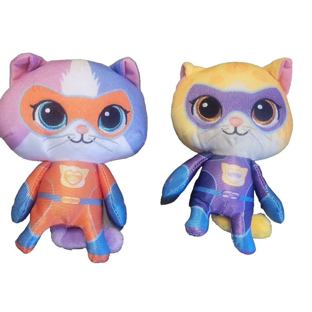 Disney Super Kitties Plush SU-PURR CHARGED Bitsy Sparks Kitty Cat 2pc lot